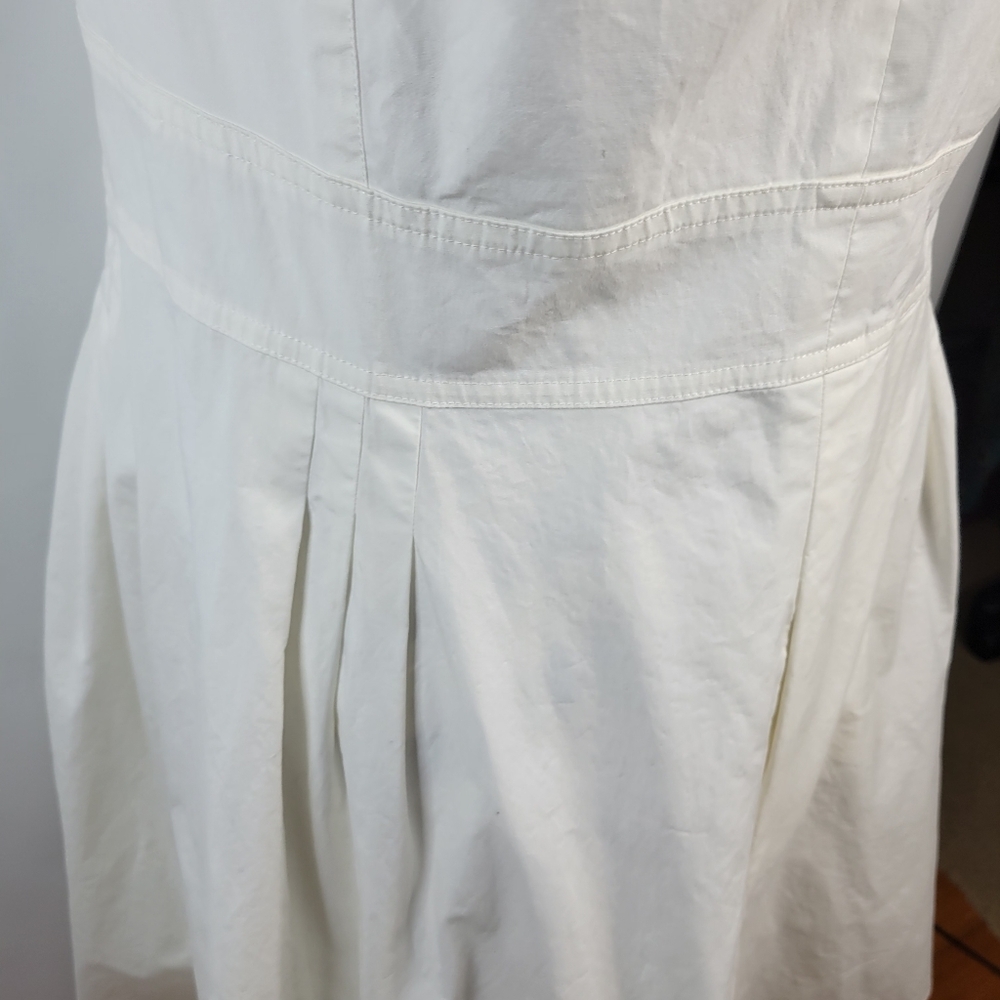 Ann Taylor Loft White Sleeveless Shirt Dress Cotton Size 12 - Picture 7 of 15